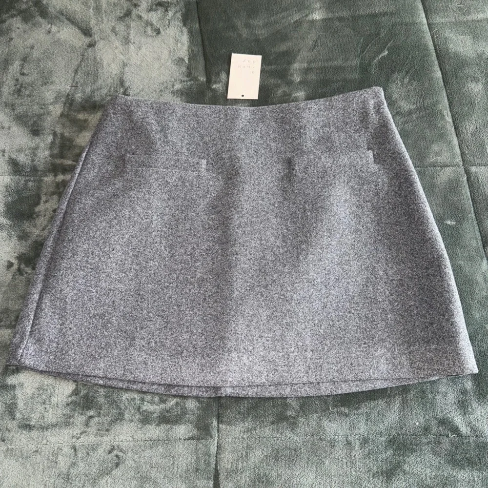 NWT A New Day Heather Grey A-Line Mini Skirt Size 8 Minimalist Academia Preppy